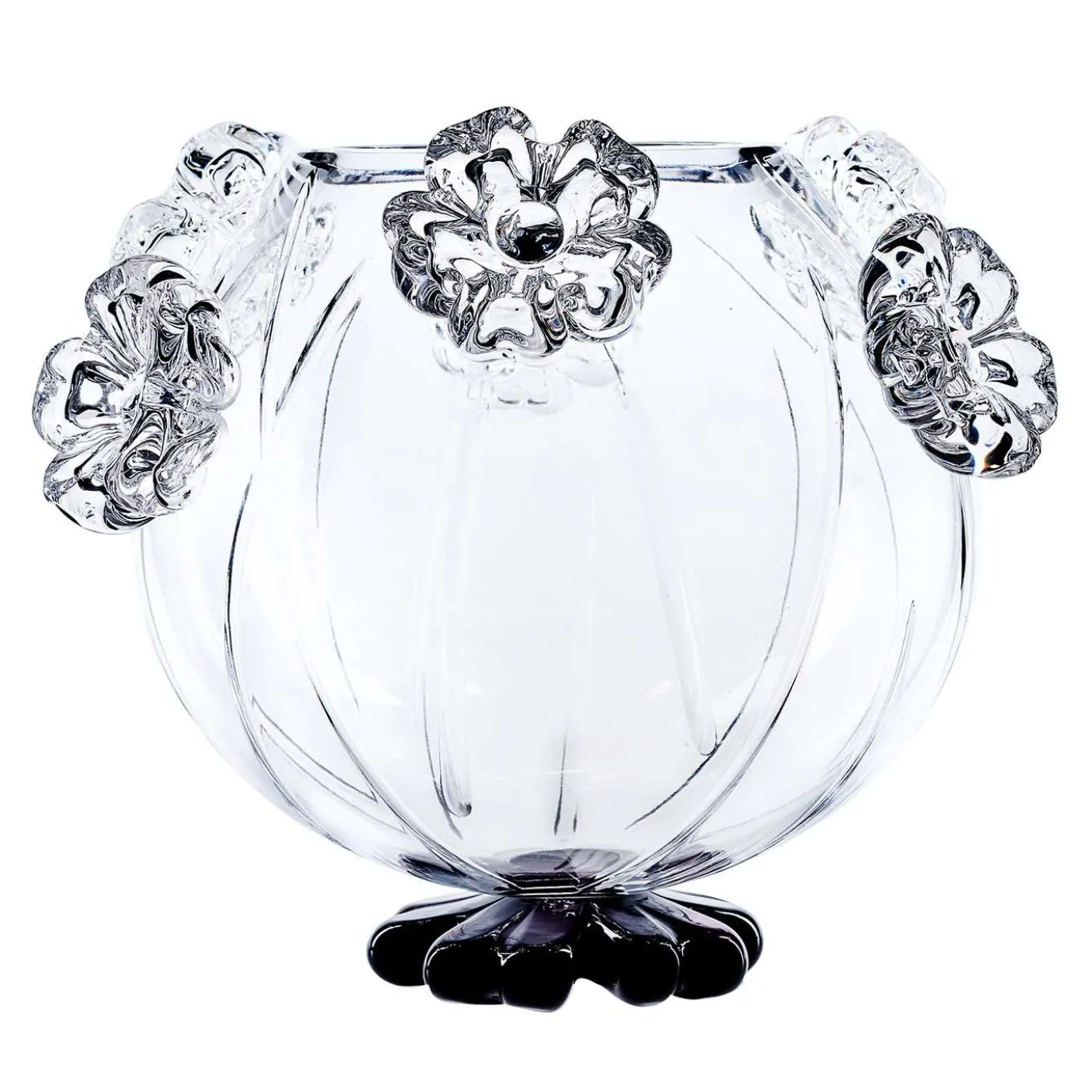 Vaso di fiori neri rotondi Cistus