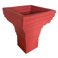 Vaso di legno rosso intagliato di Pietro Meccani