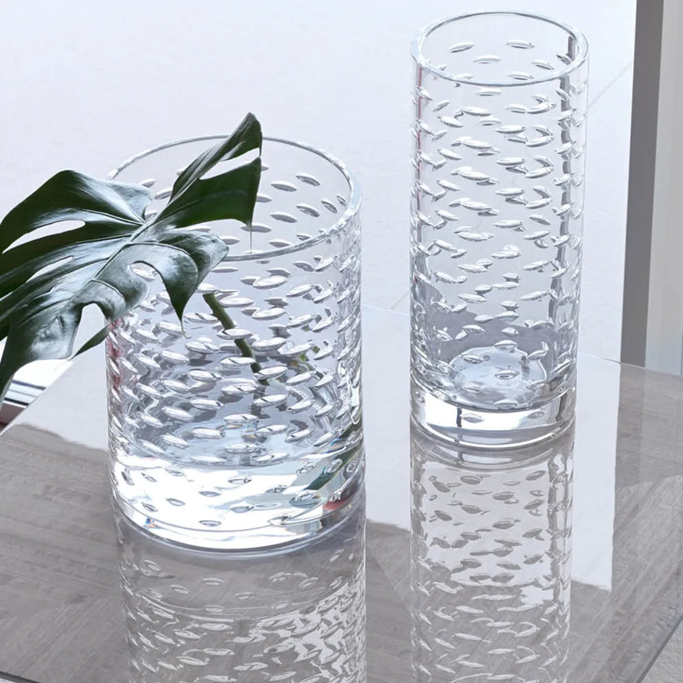 Vaso di vetro a bolle piccole
