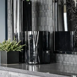 Vaso di vetro alto nero Manhattan