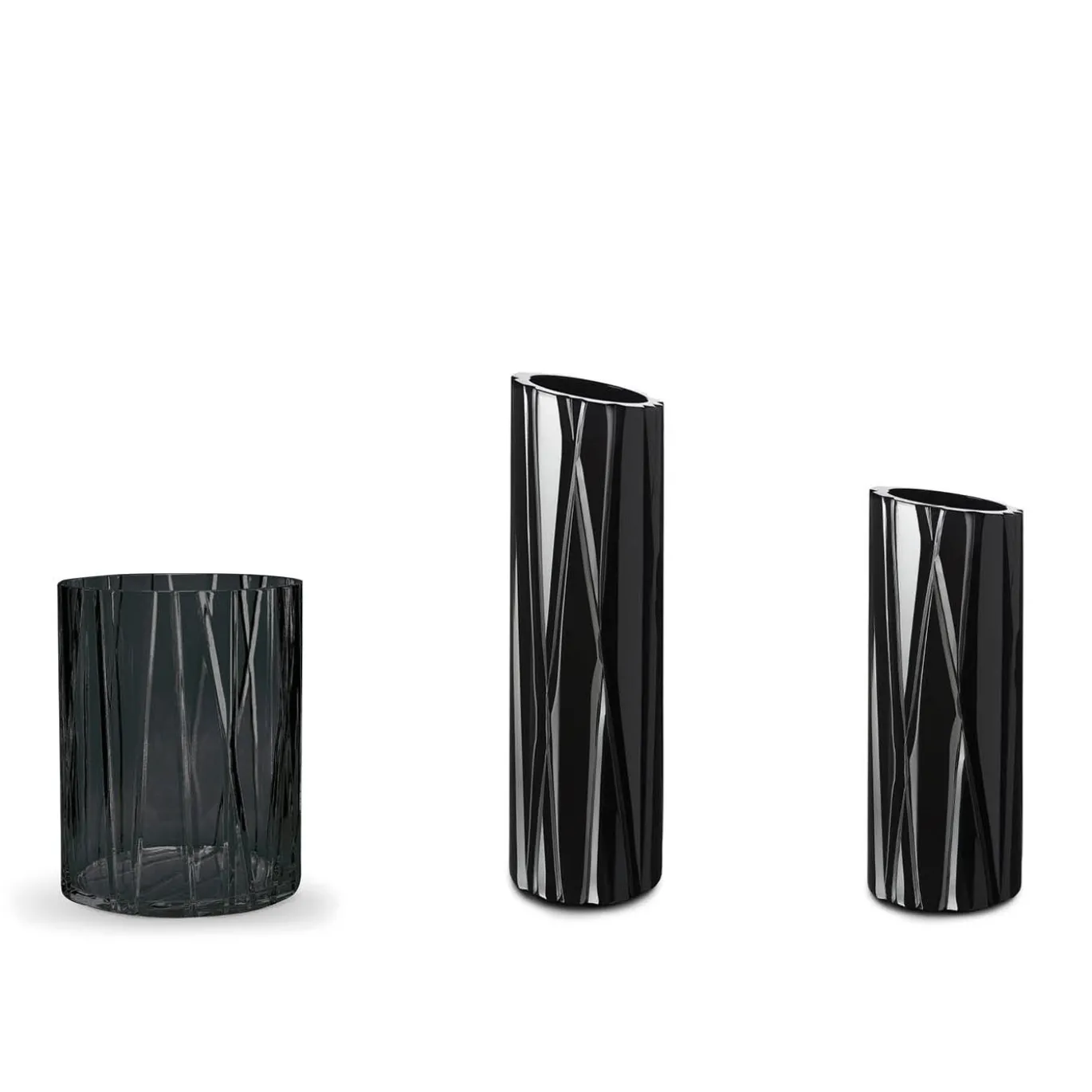 Vaso di vetro alto nero Manhattan