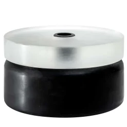 Vaso di vetro cilindrico corto in bianco e nero