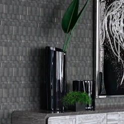 Vaso di vetro medio nero Manhattan