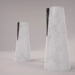 Vaso Elara Bianco Carrara e Verde Alpi