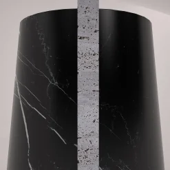 Vaso Elara in marquina nera e travertino