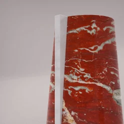 Vaso Elara Rosso Francia e Bianco Carrara