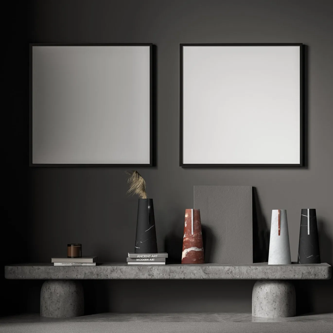 Vaso Elara Rosso Francia e Bianco Carrara