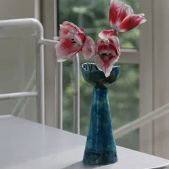 Vaso Faustina blu screziato