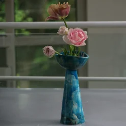 Vaso Faustina blu screziato