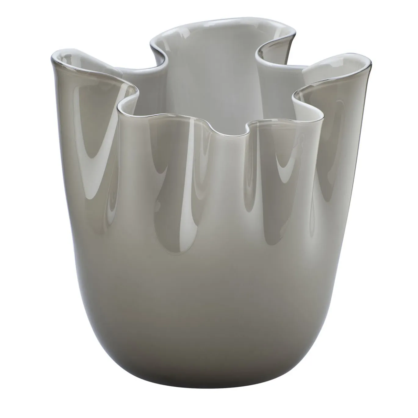 Vaso Fazzoletto Taupe di Paolo Venini e Fulvio Bianconi