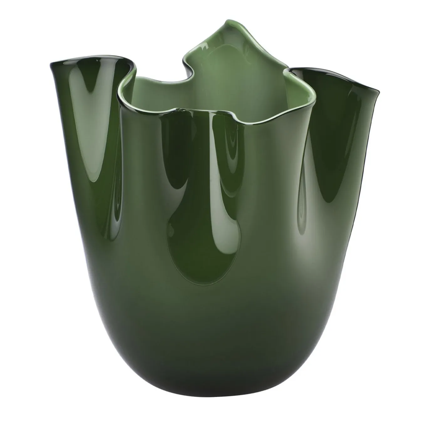 Vaso Fazzoletto verde mela di Paolo Venini e Fulvio Bianconi