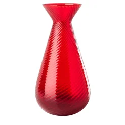 Vaso Gemme Rigadin Rosso in Vetro di Murano
