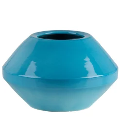 Vaso Geometrico Rombo in Ceramica Azzurra