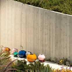 Vaso Geometrico Sfera in Ceramica Blu Antico