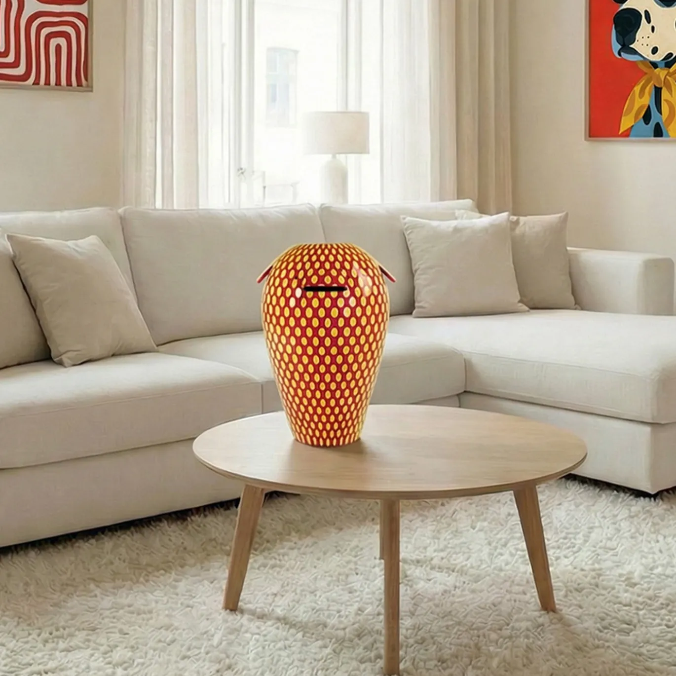 Vaso Giara Seduzione Gialla in Ceramica H 40 cm | 15.7"