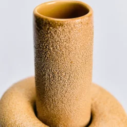 Vaso Giove grande in ceramica smaltata gialla