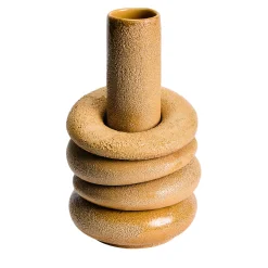 Vaso Giove grande in ceramica smaltata gialla