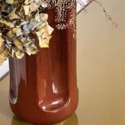 Vaso Giuseppe Auburn in ceramica smaltata Mattone Lucido