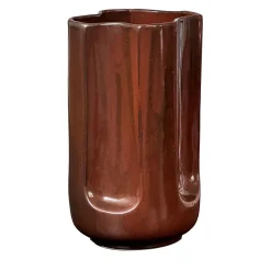 Vaso Giuseppe Auburn in ceramica smaltata Mattone Lucido