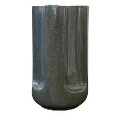 Vaso Giuseppe Cenere in ceramica smaltata grigio lucido