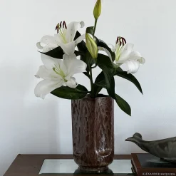 Vaso Giuseppe Rame in ceramica smaltata bronzo lucida