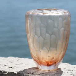 Vaso Goccia Ros� in Vetro Rosa