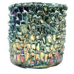 Vaso grande alto Onda Iridescent Metallic Raku