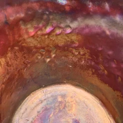 Vaso grande alto Onda Iridescent Metallic Raku