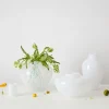 Vaso Grande in Vetro di Murano Bianco Opaline Olla