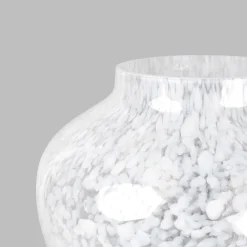Vaso Grande in Vetro di Murano Bianco Opaline Olla