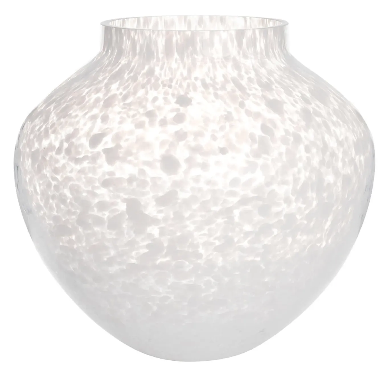 Vaso Grande in Vetro di Murano Bianco Opaline Olla