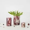 Vaso Grande in Vetro di Murano Viola con Tecnica Nougat