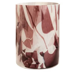 Vaso Grande in Vetro di Murano Viola con Tecnica Nougat