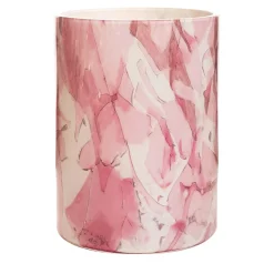 Vaso Grande in Vetro di Murano Rosa con Tecnica Nougat