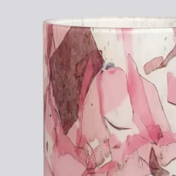 Vaso Grande in Vetro di Murano Rosa con Tecnica Nougat
