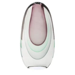 Vaso grande in vetro soffiato Essence Amethyst, verde e grigio
