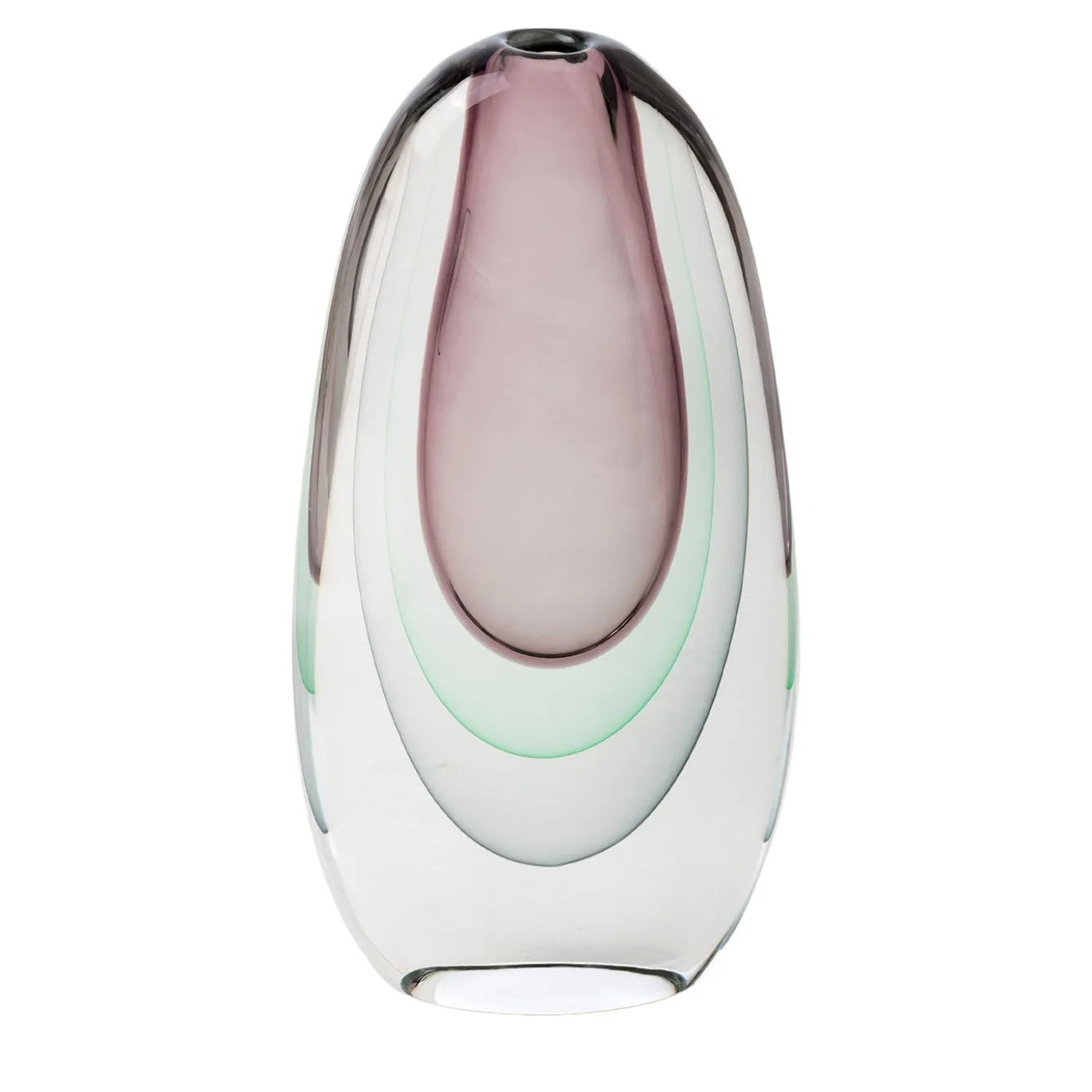 Vaso grande in vetro soffiato Essence Amethyst, verde e grigio