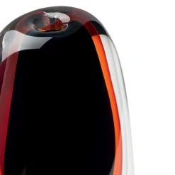 Vaso grande in vetro soffiato Essence nero, rosso e grigio