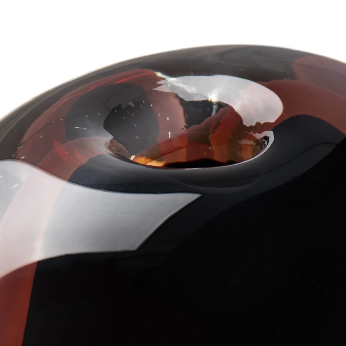 Vaso grande in vetro soffiato Essence nero, rosso e grigio