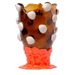 Vaso grande Nugget marrone e arancione di Gaetano Pesce