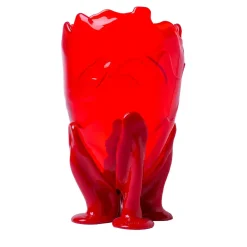 Vaso Grande Trasparente in Resina Rossa di Gaetano Pesce