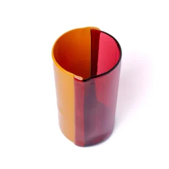 Vaso Grande Two Lines Fucsia e Arancio di Enzo Mari