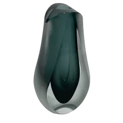 Vaso grigio lucido e satinato simile a una goccia