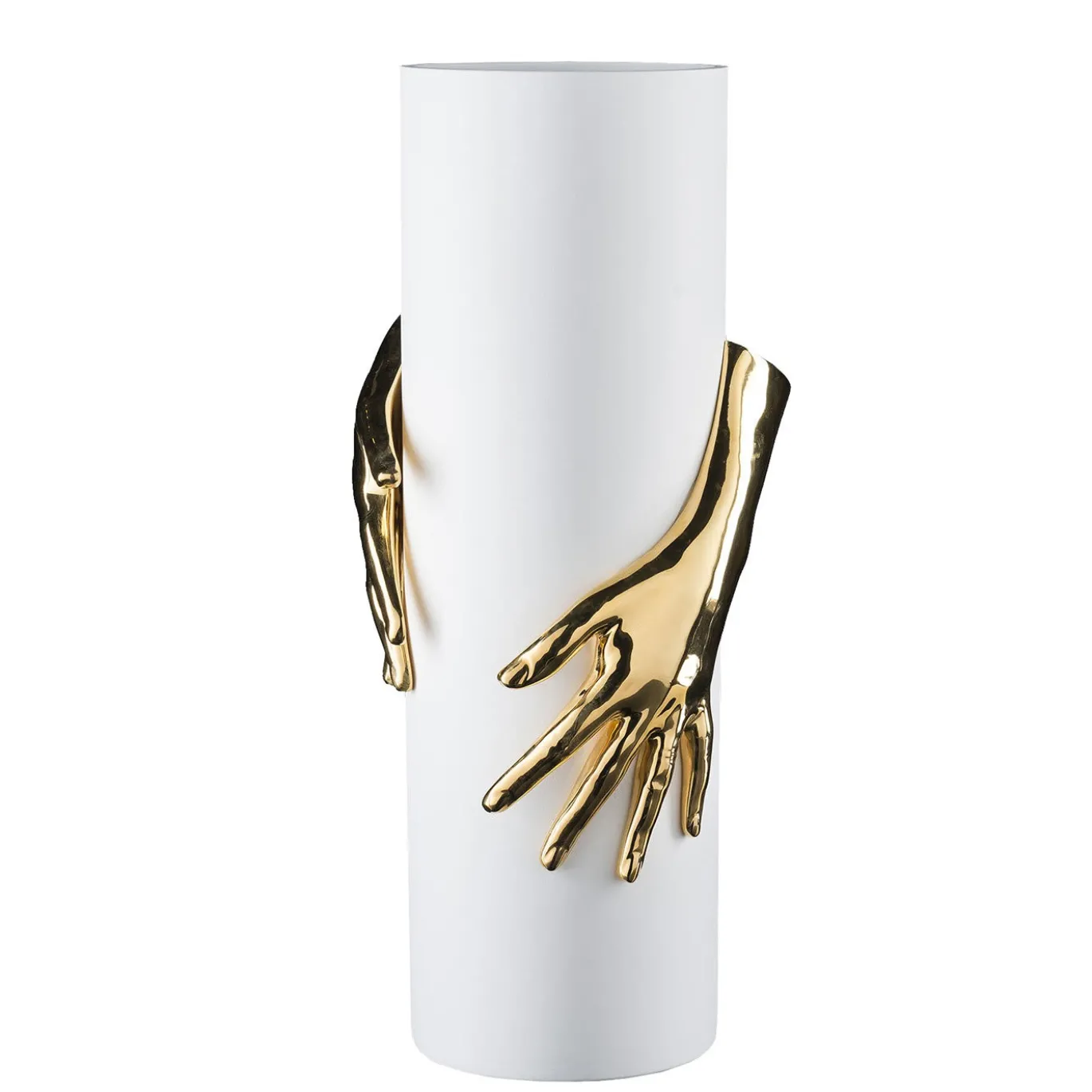 Vaso Hands oro e bianco