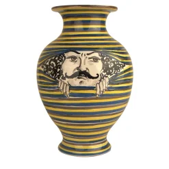 Vaso I Curiosi Uomo in Ceramica Gialla