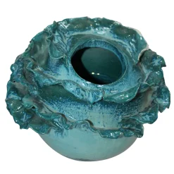 Vaso in ceramica azzurra Tritone