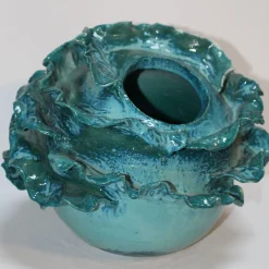 Vaso in ceramica azzurra Tritone