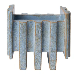 Vaso in ceramica azzurro e arancione Merlate N. 2 di P. Urquiola