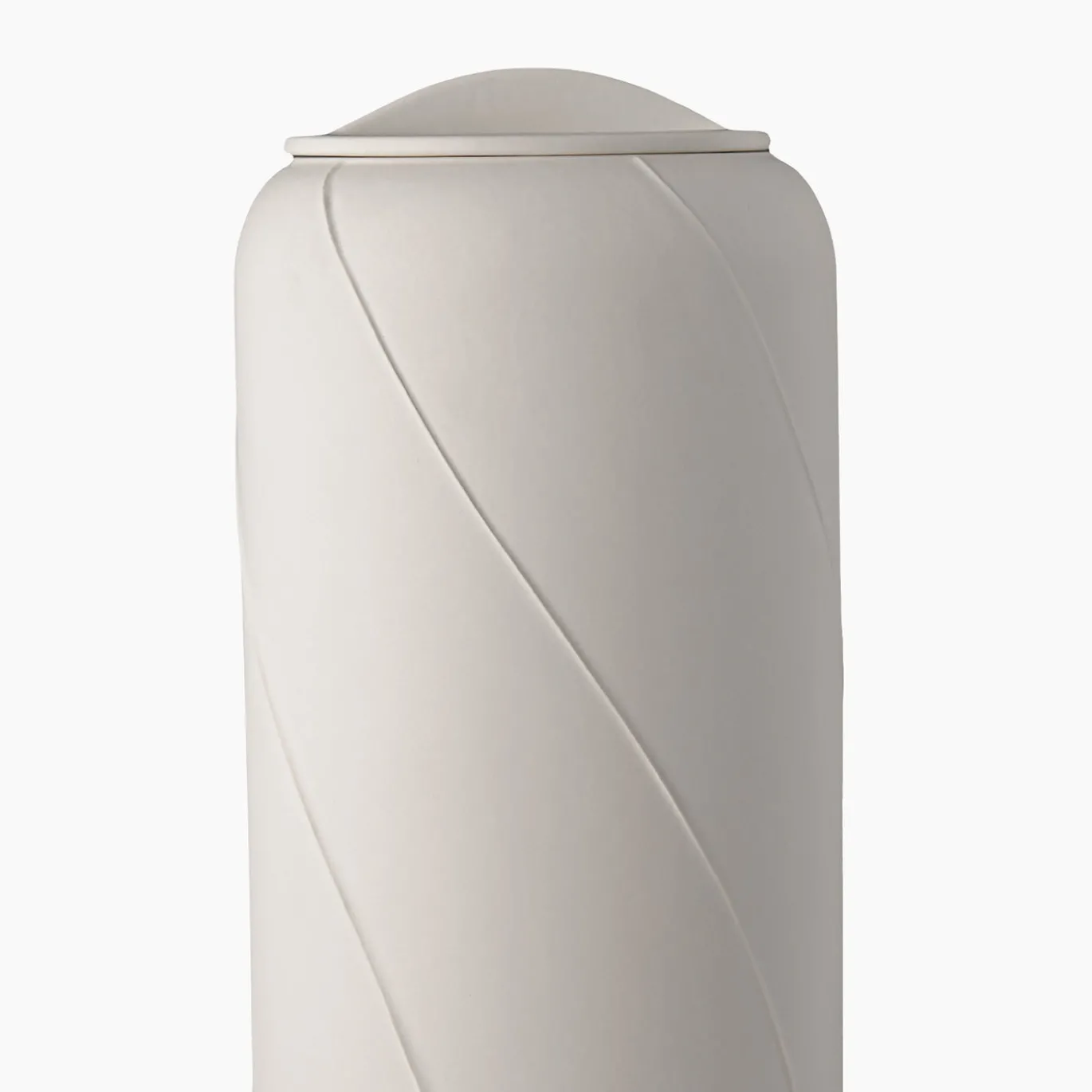 Vaso in Ceramica Bianca con Coperchio di Benjamin Humbert