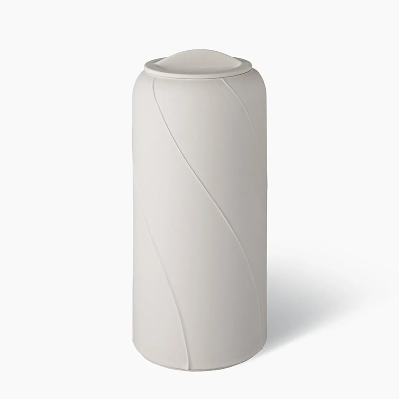 Vaso in Ceramica Bianca con Coperchio di Benjamin Humbert